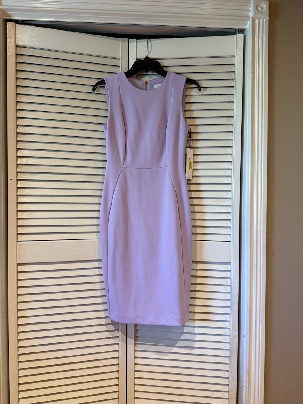 Calvin Klein Sleeveless Lavender Sheath Dress